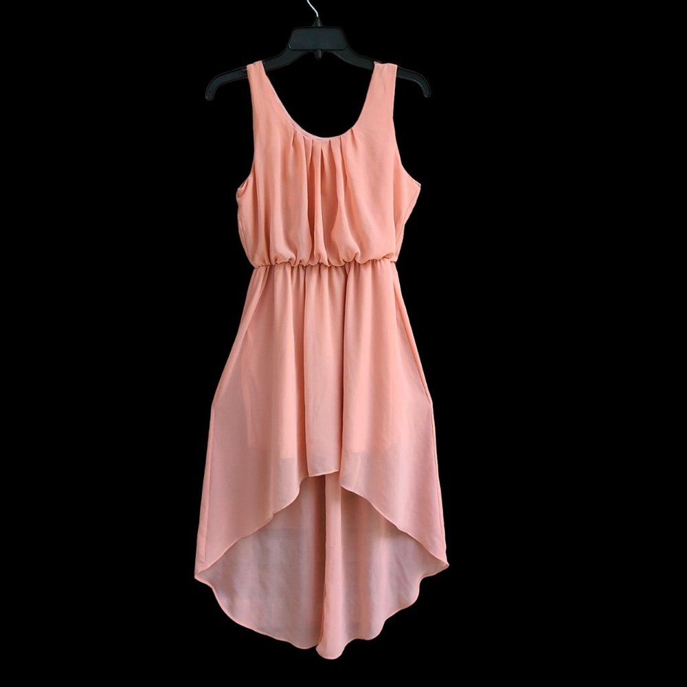Papaya Womens Dress High Low Asymmetrical Hem Sleeveless Lined Peach Size M